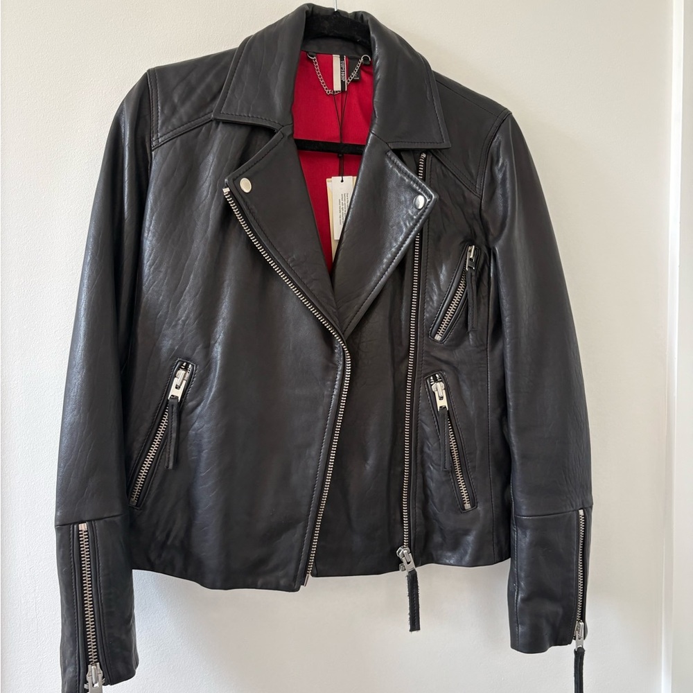 Soft leather top shop jacket new with tags